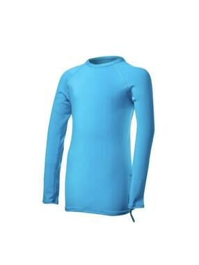 New TYR Girl's Solid Belize LS Rashguard - Blue Size Xtra Small 4/5 NWT